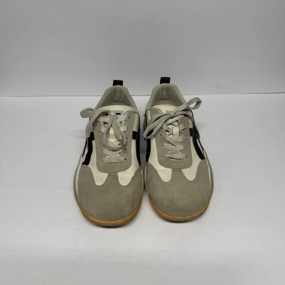 De Florance Cloudea Sneakers Cream Grey Black Suede Leather Low Top US 8 EU 38.5